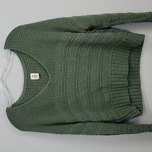 ME to WE green crop oversized  sweater